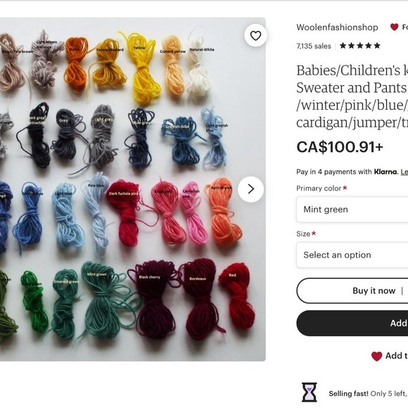 SOLD Handmade baby wool suit GREEN - Picture 2 of 7